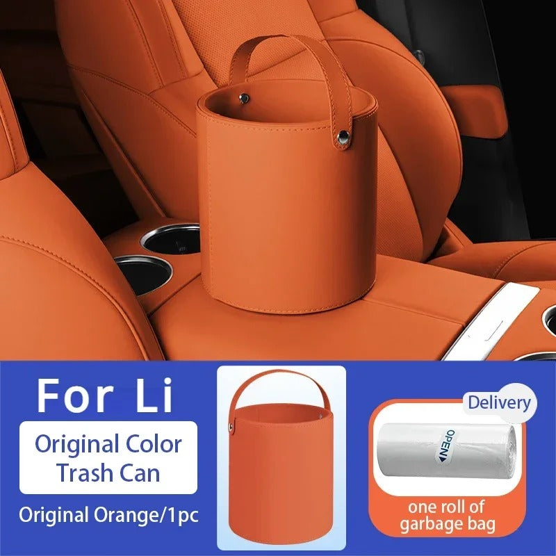 Multi-Functional Car Trash Can & Storage Organizer – For Leading Ideal Li L6/L7/L8/L9 ONE MEGA - Delicate Leather
