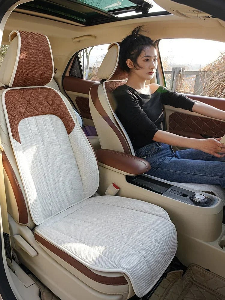 Universal Honeycomb Car Seat Cover – Ventilated Cooling Cushion for All-Season Comfort & Seat Protection - Delicate Leather