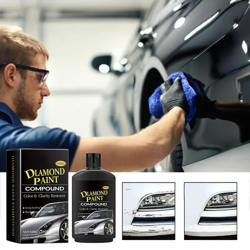 Car Paint Polishing Wax 120g - Scratch Removal & Long-Lasting Protective Coating - Delicate Leather