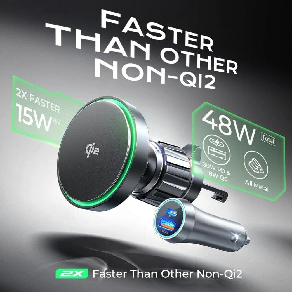 15W Magnetic Wireless Car Charger – MagSafe Phone Holder for iPhone 12/13/14/15/16 Pro Max