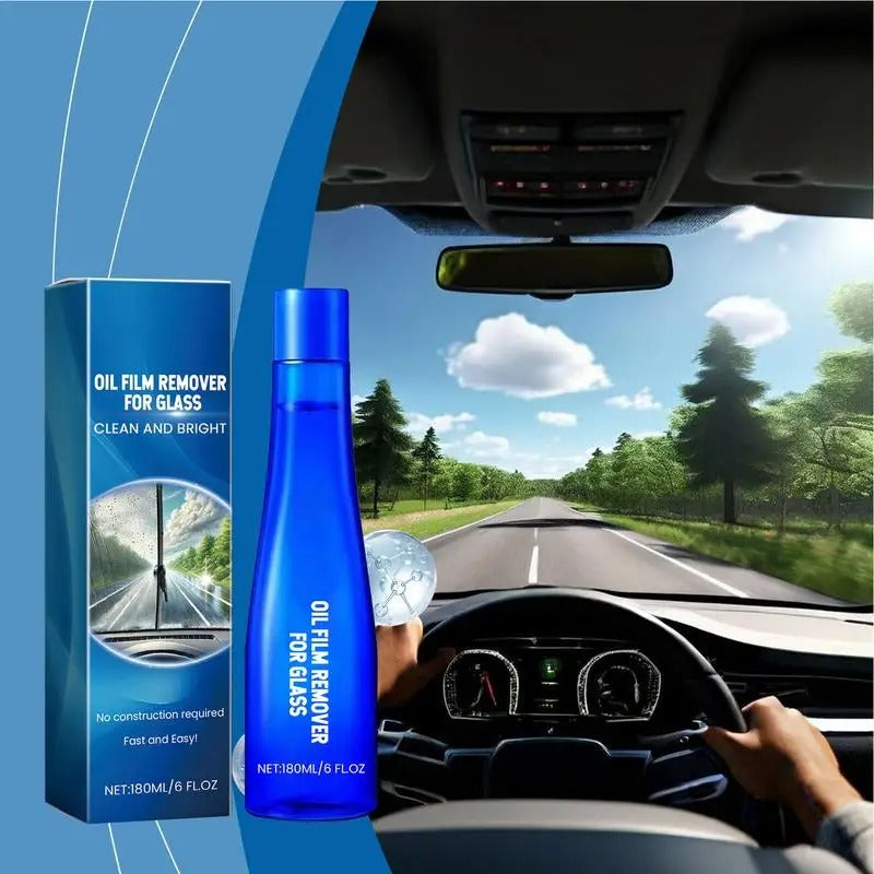 Glass Oil Film Remover – 180ml Advanced Car Window & Windshield Cleaner