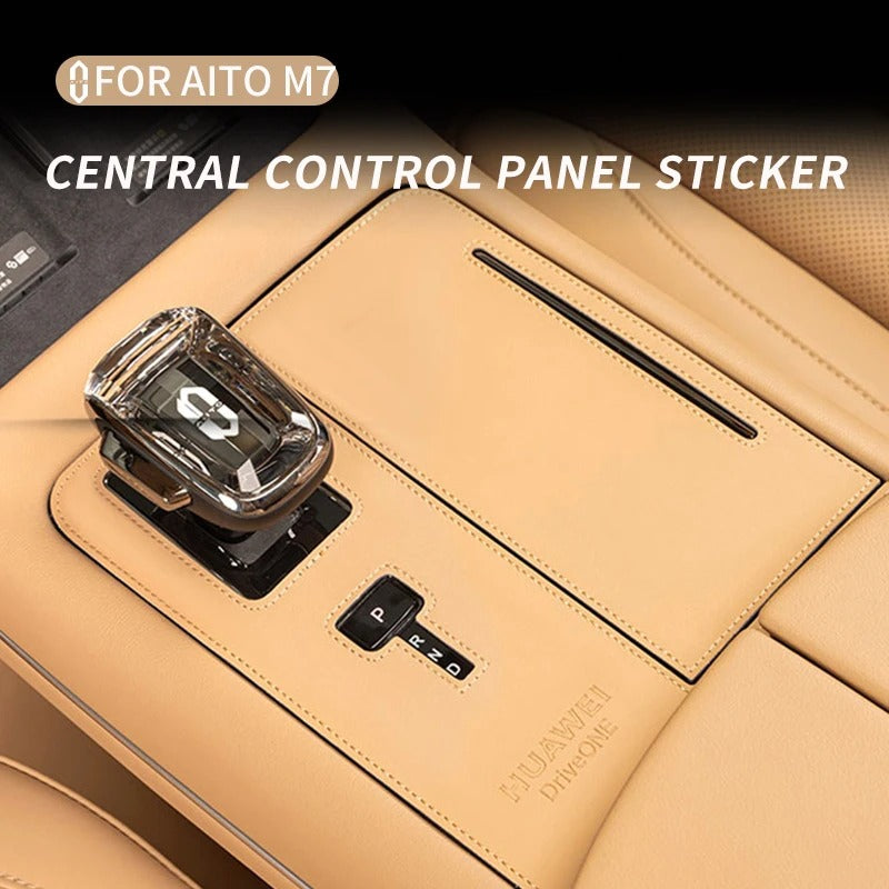 Leather Central Control Panel Stickers & Cup Mat – For SERES AITO M7 2024 - Delicate Leather