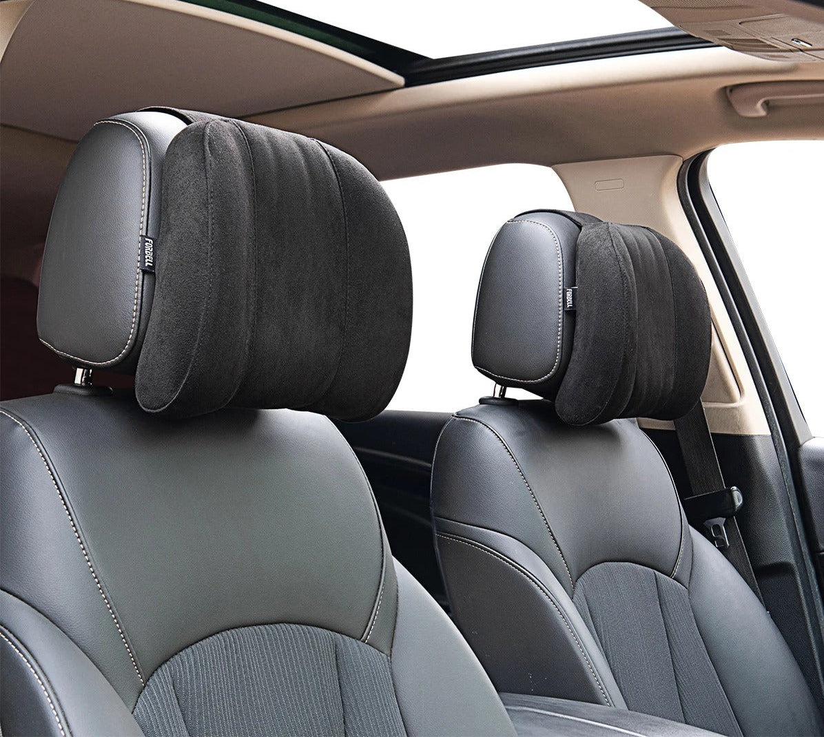 Car Headrest Pillow – Suede Fabric Memory Foam Neck Support for Comfort
