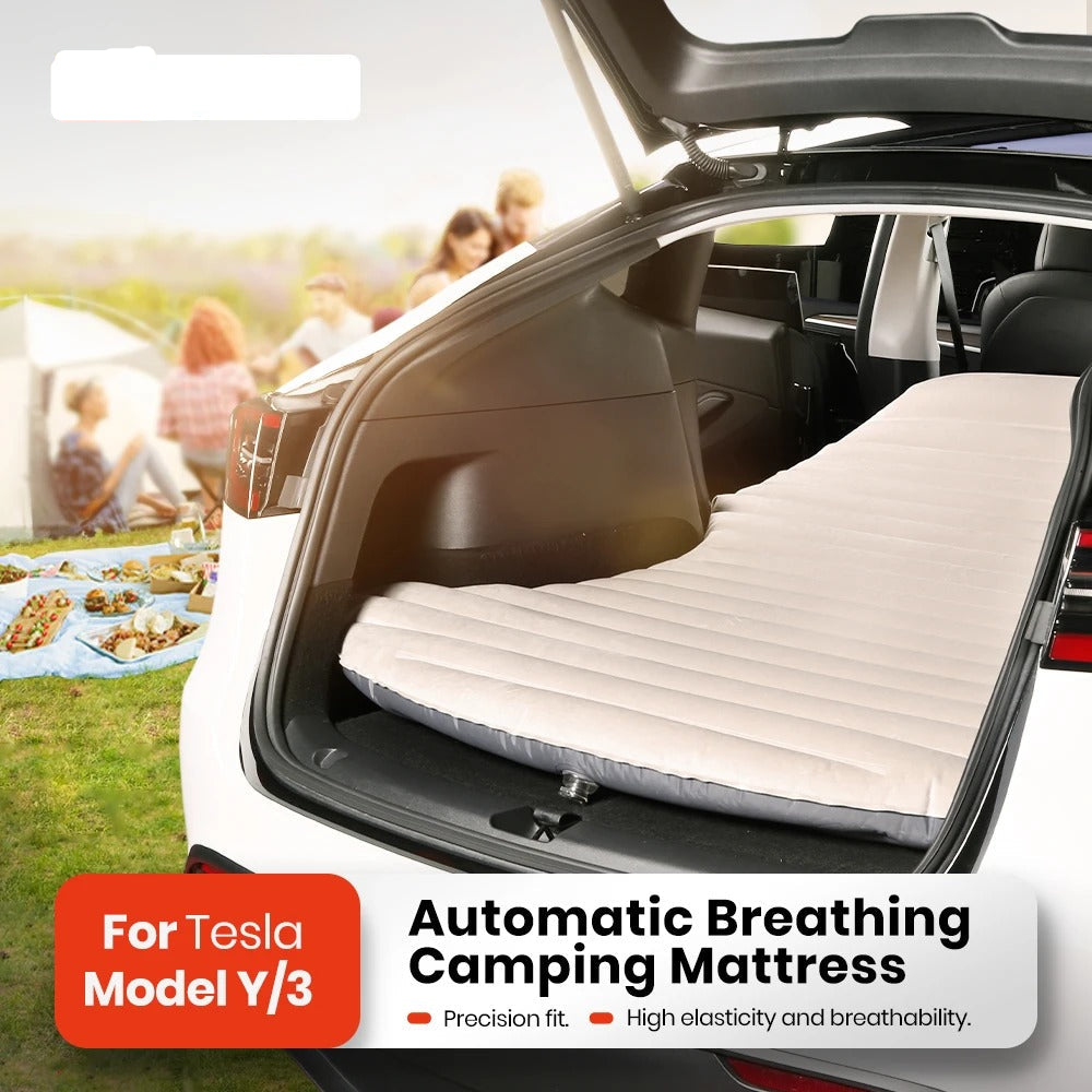 Inflatable Air Mattress for Tesla Model Y (2017-2024) – Outdoor Camping Travel Bed with Suede Fabric - Delicate Leather