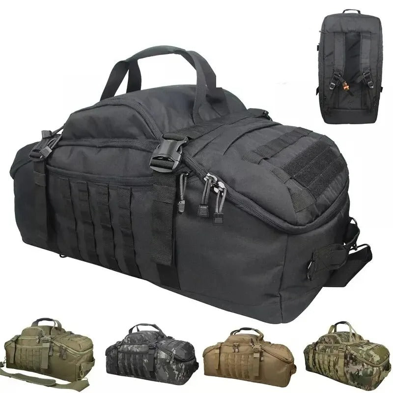 60L & 80L Tactical Camping Backpack - Molle Hiking Rucksack, Travel Duffel Bag for Men & Women - Delicate Leather