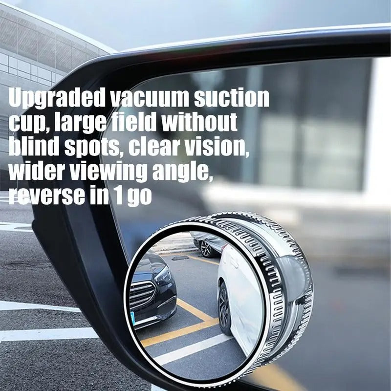 360° Car Blindspot Mirror – High-Definition Wide-Angle Rear View with Suction Cup - Delicate Leather