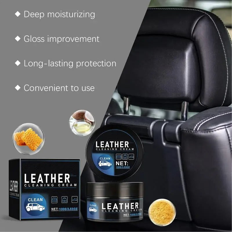 Leather Cleaner & Restorer – All-Purpose Leather Refurbisher with Sponge