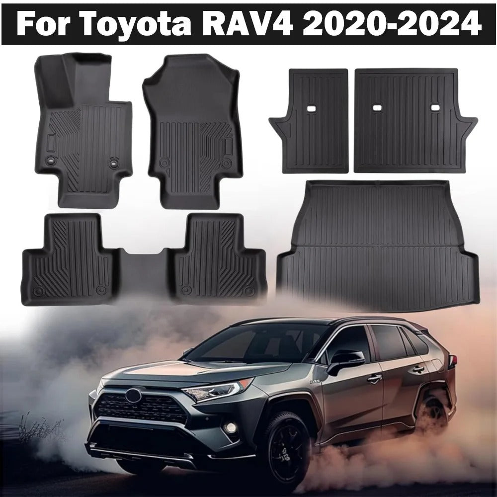 All-Weather TPE Waterproof Floor Mats for Toyota RAV4 (2020-2024) - Left Hand Drive - Delicate Leather