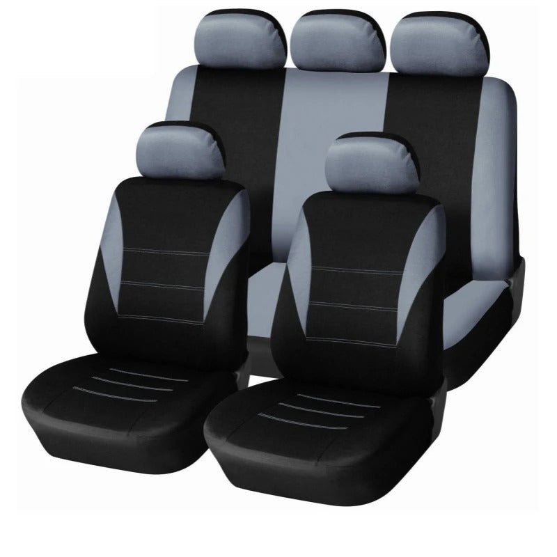 Universal Breathable Fabric Car Seat Covers Full Set - Four-Season Protection for Trucks, Vans, and SUVs - Delicate Leather