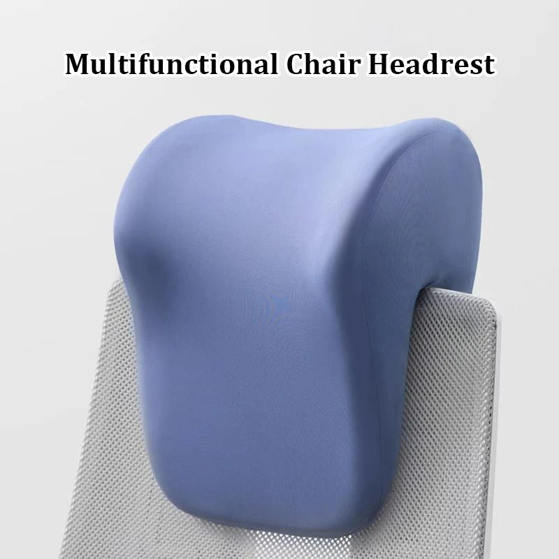 Multifunctional Office Chair Headrest – Memory Foam Neck Support and Nap Pillow with Ergonomic Design - Delicate Leather