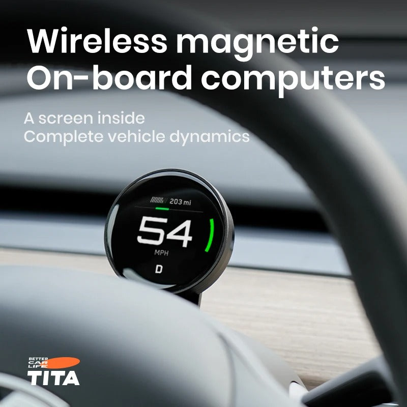 Wireless Cluster Speedometer for Tesla Model Y/3 – Performance Dashboard Upgrade - Delicate Leather
