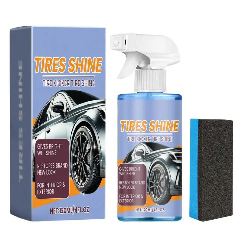 Long-Lasting Tire Detailing Spray – Waterproof Tire Cleaner & Polishing Solution (120ml)