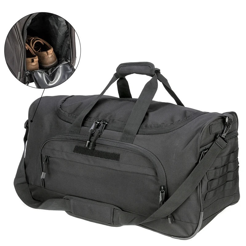 60L Waterproof Tactical Gym & Travel Duffel Bag – Military-Grade Sports Luggage - Delicate Leather