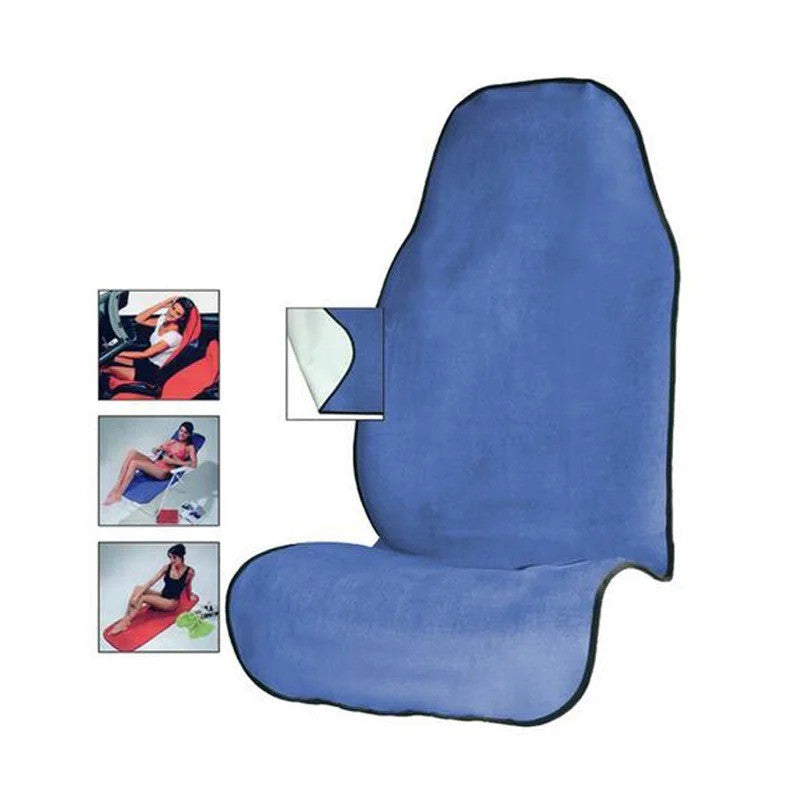 Towel Car Seat Cover for Athletes - Waterproof, Anti-Skid, and Portable for Gym, Beach & Outdoor Activities - Delicate Leather