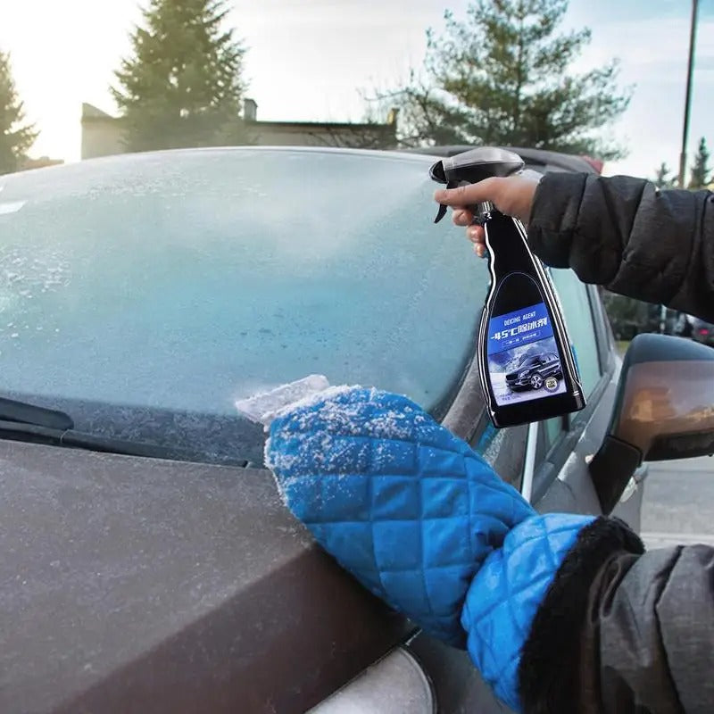 Car Deicer Spray 500ml – Fast-Acting Ice & Snow Melting Spray for Auto Windshields and Windows - Delicate Leather