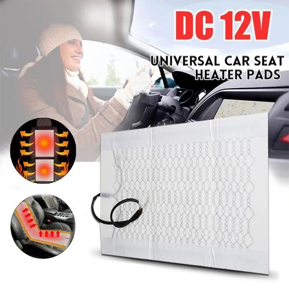 Universal 12V Carbon Fiber Car Seat Heater – Safe & Reliable Winter Heating Pad - Delicate Leather