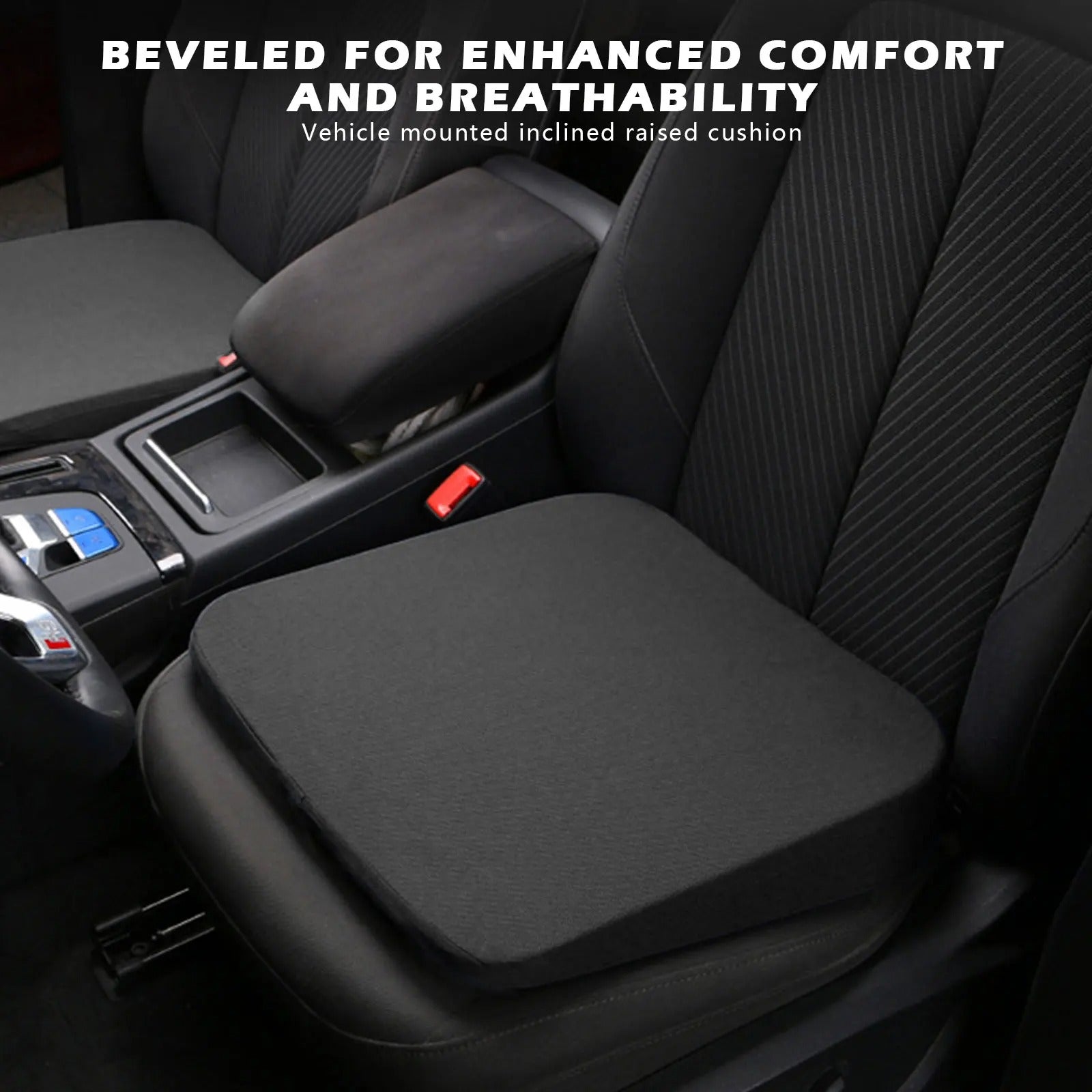 Car Seat Heightening Cushion – Ergonomic Thickened Driver Seat Cushion for Comfort and Improved View