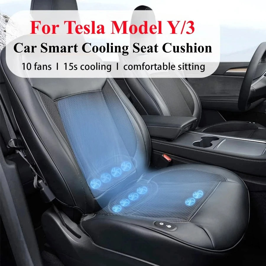 Smart Cooling Seat Cushion for Car, 15s Cooling, Breathable Summer Comfort - Delicate Leather