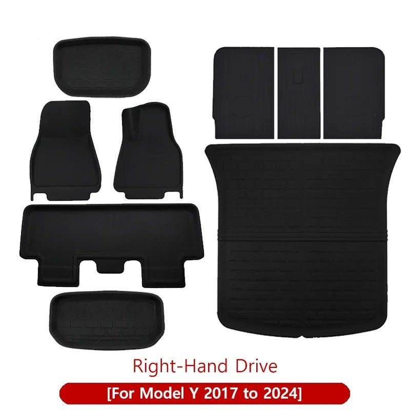 Tesla Model Y/3 Floor Mat & Trunk Luggage Mat (2017-2024) - All-Weather Protection for Left & Right Hand Drive (LHD/RHD) - Delicate Leather