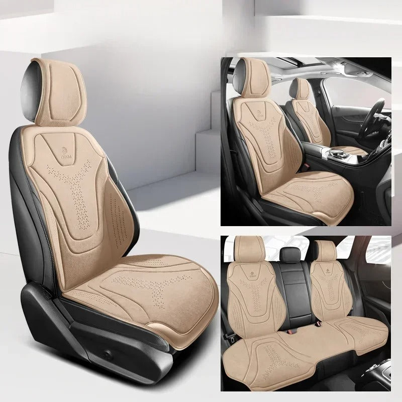 Universal Four-Season Car Seat Cover – Breathable Flax Anti-Slip Protection for Sedans, SUVs, and MPVs - Delicate Leather