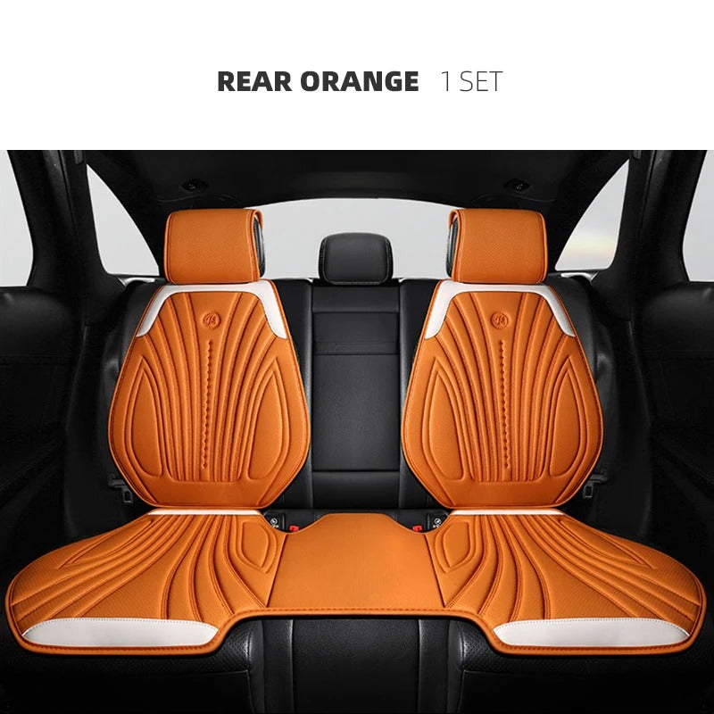 Universal Pink and White Car Seat Cover - Breathable Leather Protector Mat with Anti-Slip Design - Delicate Leather