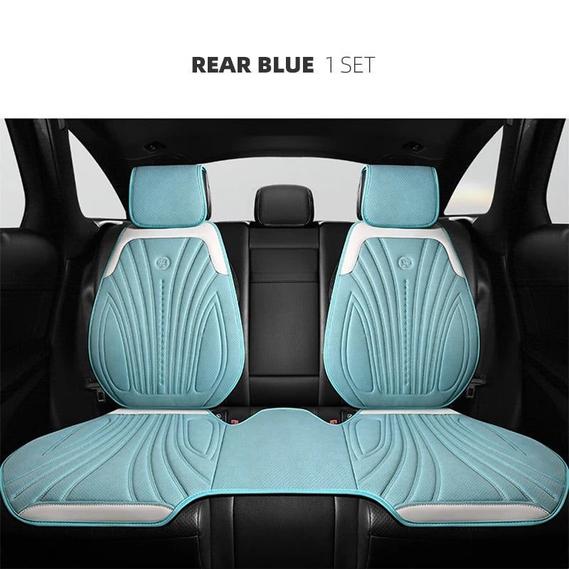 Universal Pink and White Car Seat Cover - Breathable Leather Protector Mat with Anti-Slip Design - Delicate Leather