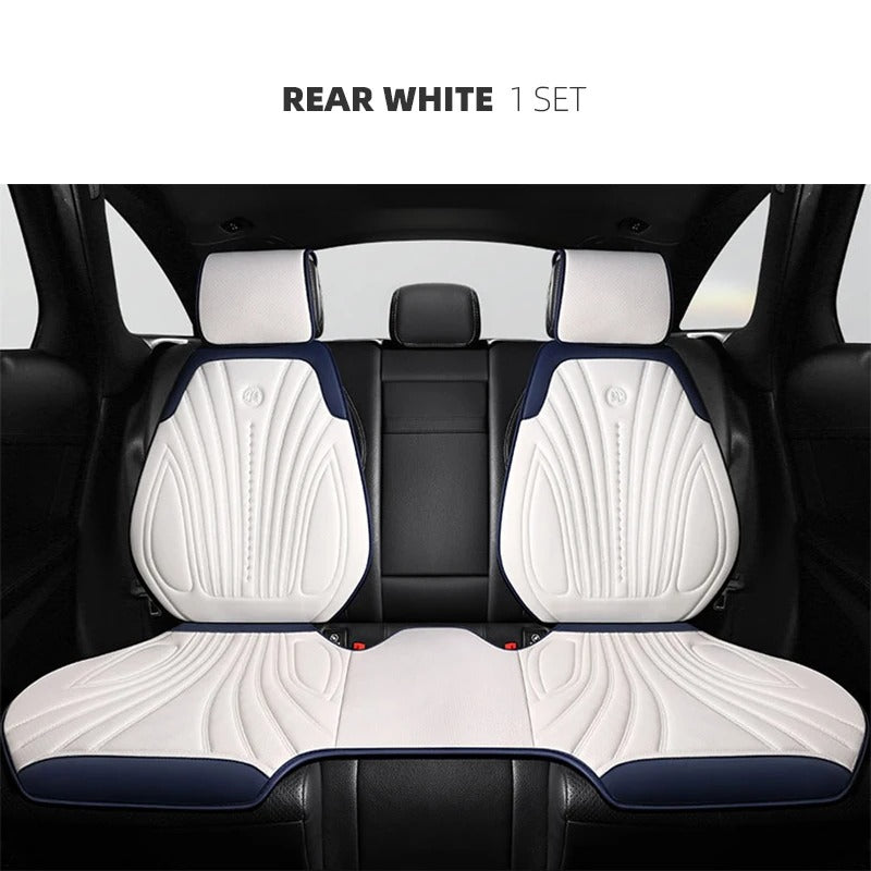Universal Pink and White Car Seat Cover - Breathable Leather Protector Mat with Anti-Slip Design - Delicate Leather