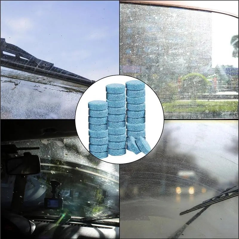 Auto Glass Cleaning Tablets – Concentrated Effervescent Cleaner for Windshields & More - Delicate Leather