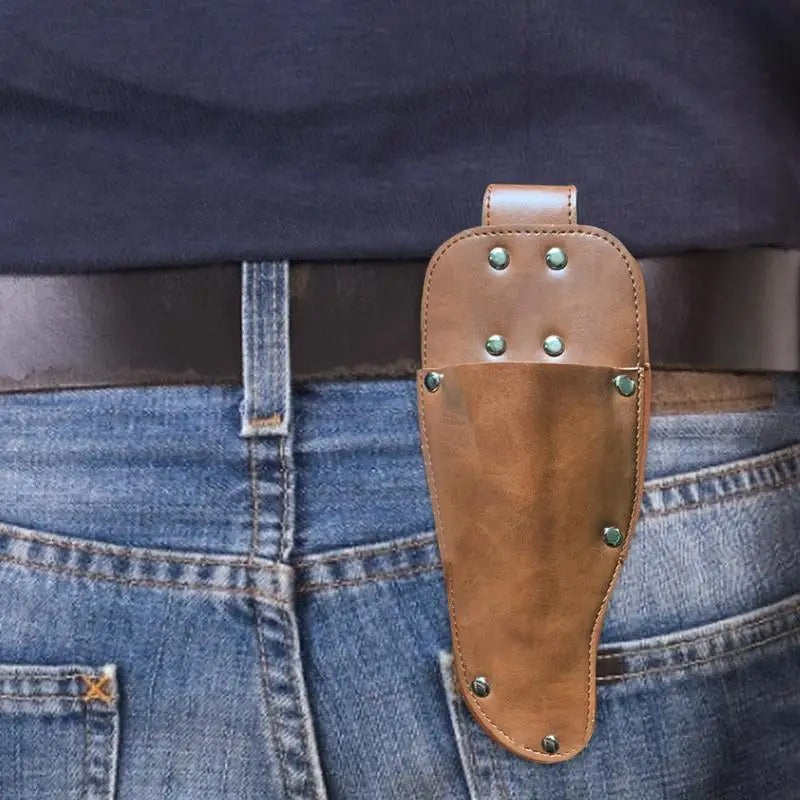 Premium PU Leather Pruning Shear Pouch - Protective Sheath for Gardening Pruners - Delicate Leather