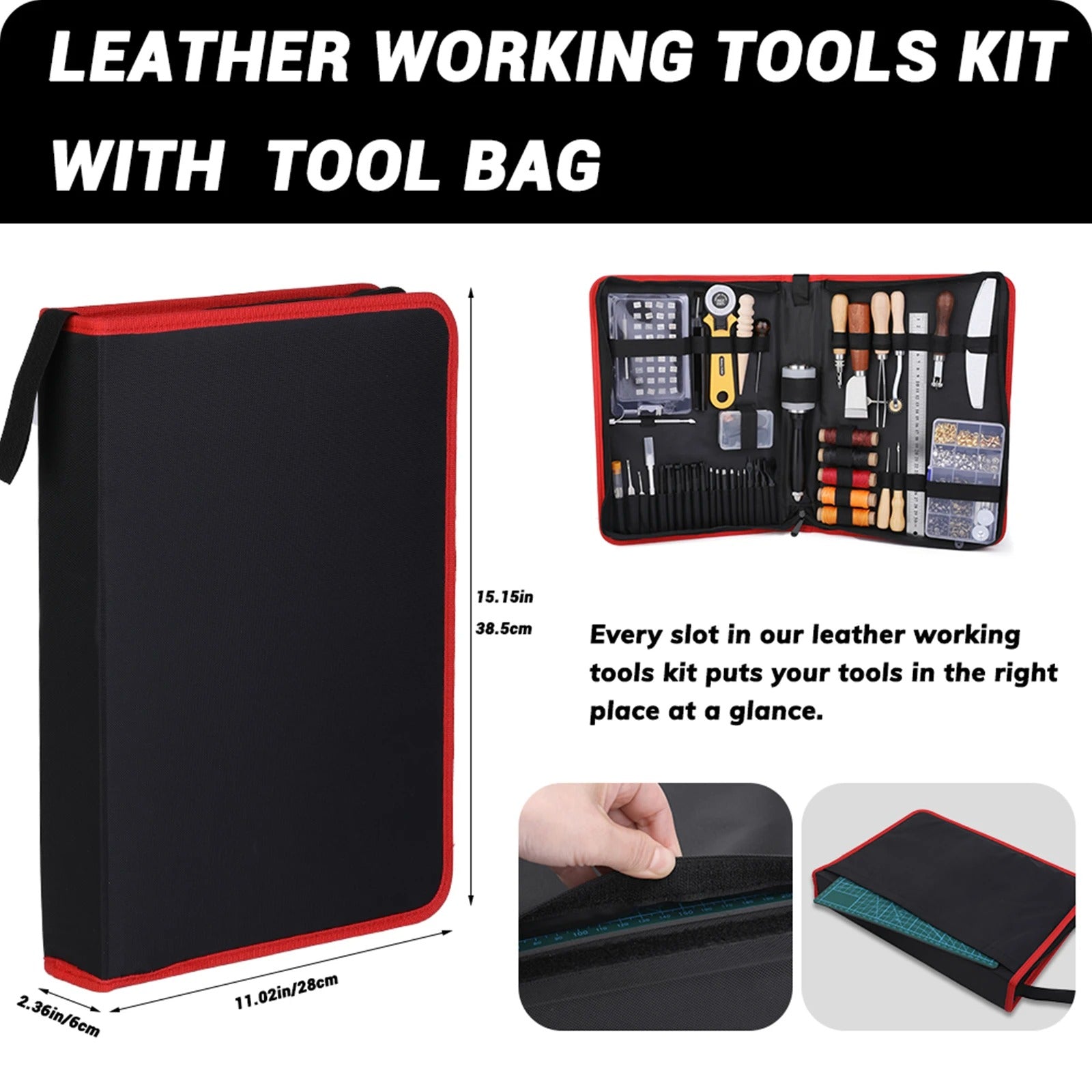 Professional Leather Working Tools Kit – Stamping Tools, Cutting Mat, Groover, and Rivets for DIY Beginners - Delicate Leather