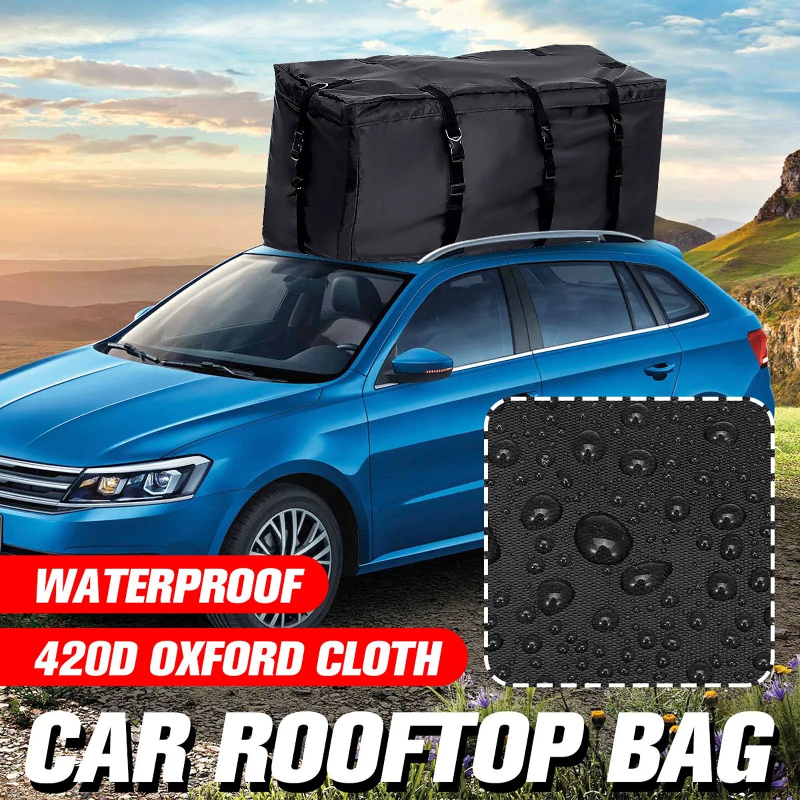 120x51x51cm Waterproof Car Cargo Roof Bag - Durable Rooftop Luggage Carrier for SUVs, Vans & Cars - Delicate Leather