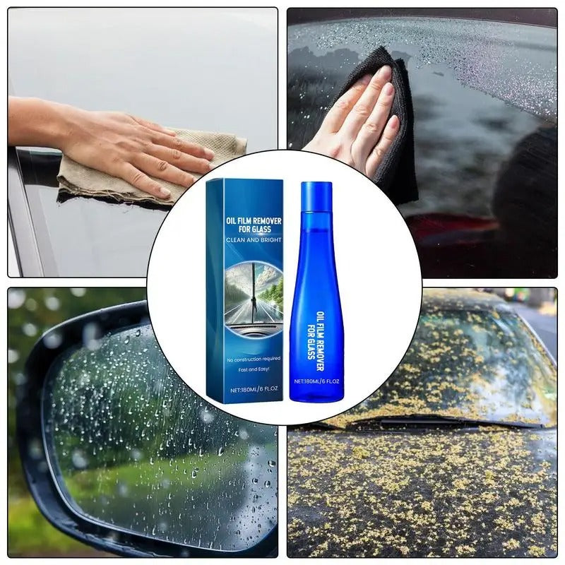 Glass Oil Film Remover – 180ml Advanced Car Window & Windshield Cleaner