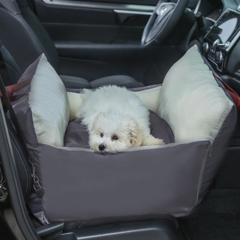Pet Car Seat Cover – Waterproof & Washable Travel Nest for Small Dogs and Cats - Delicate Leather