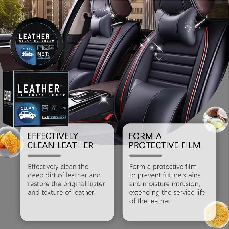 Leather Cleaner & Restorer – All-Purpose Leather Refurbisher with Sponge