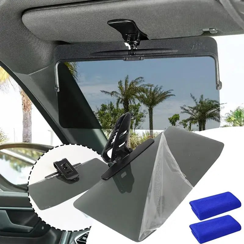 Adjustable Car Sun Visor – UV Protection Windshield Shade for Eye Comfort - Delicate Leather