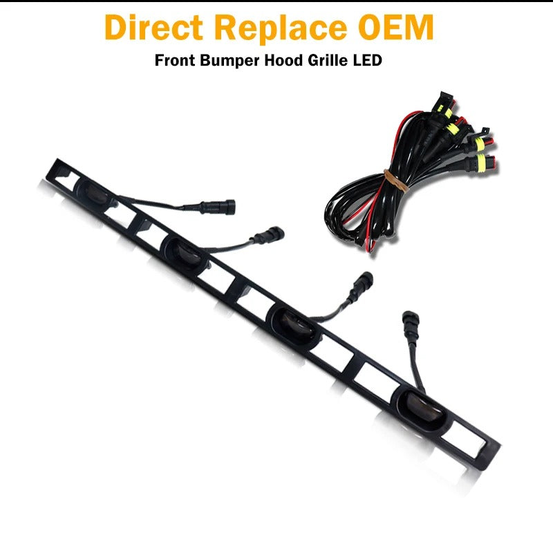 4pc LED Front Grille Lights Kit - Amber/White for 2012-2015 Toyota Tacoma - Delicate Leather