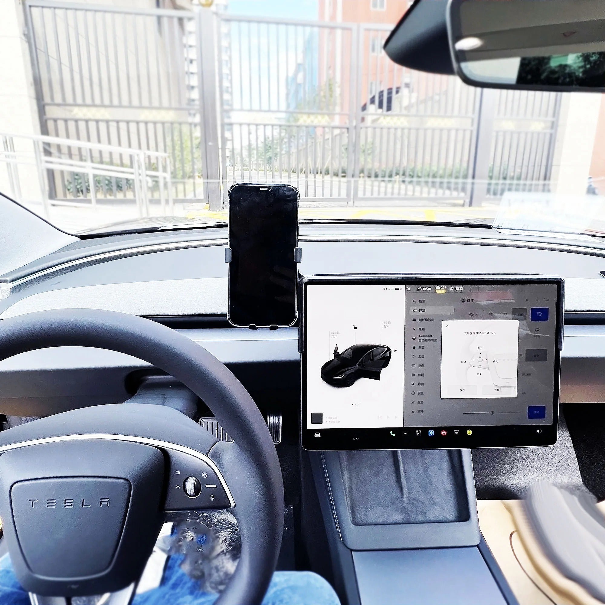 Magnetic Wireless Charging Car Phone Holder – Tesla Model X (2023-2024) Screen Fixed Base