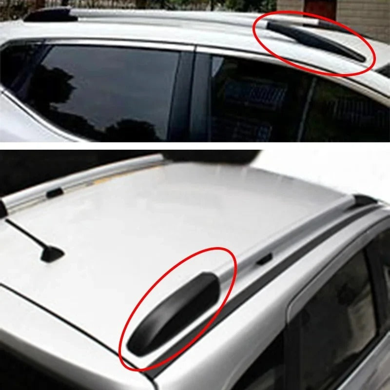Roof Rack Protection Covers - Black ABS Luggage Rack Covers for Nissan Qashqai 2008-2015 - Delicate Leather