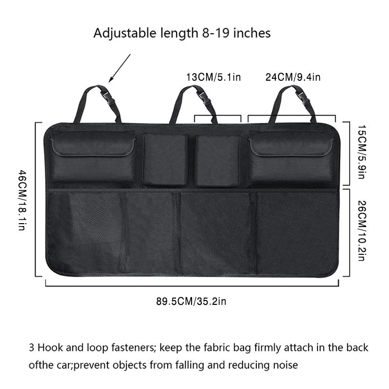 Universal Hanging Car Trunk Storage Bag – Large Capacity Waterproof Multi-Pocket Organizer - Delicate Leather