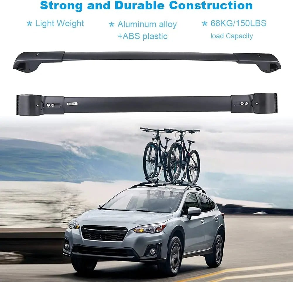 Adjustable Aluminum Roof Rack Crossbars - Fits Subaru Forester, Crosstrek, and Impreza (2012-2021) - Delicate Leather
