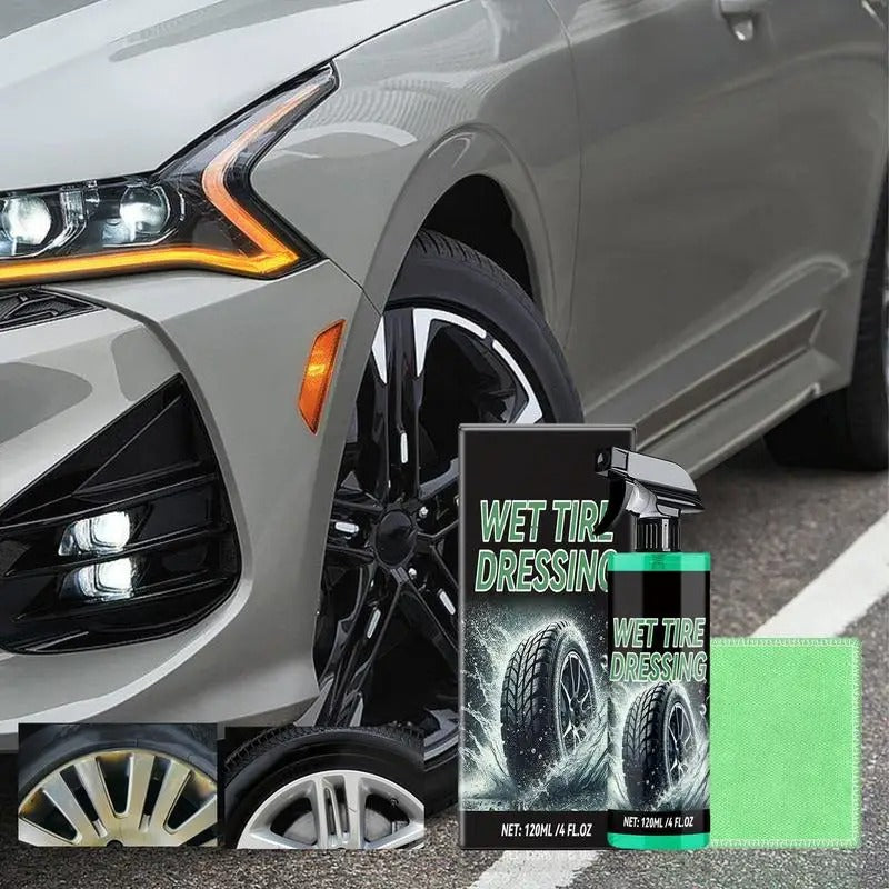 Long-Lasting Tire Shine Spray – 120ml UV Protection & Waterproof Tire Coating Foam - Delicate Leather