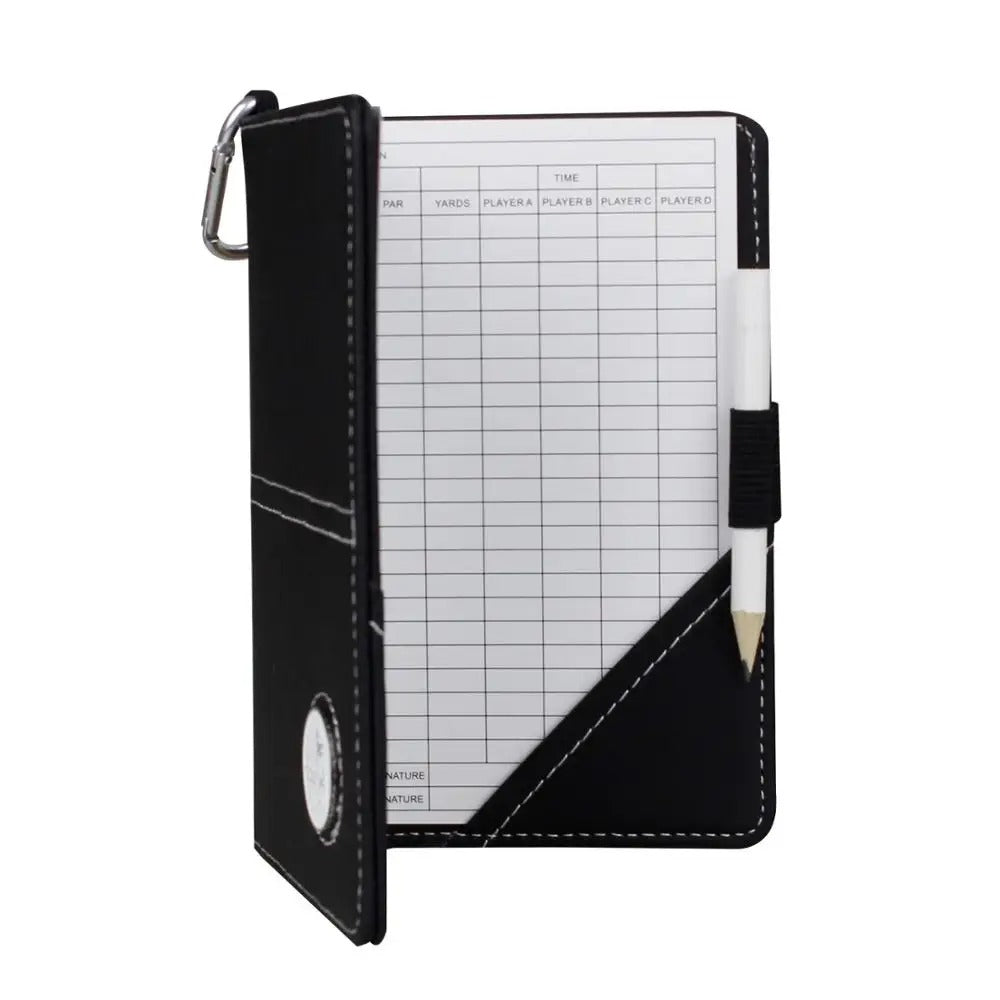 Deluxe PU Leather Golf Scorecard Holder – Includes Golf Marker & Hook - Delicate Leather