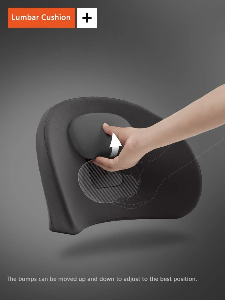 Memory Foam Car Seat Back Support – Lumbar Cushion for Low Back Pain Relief - Delicate Leather