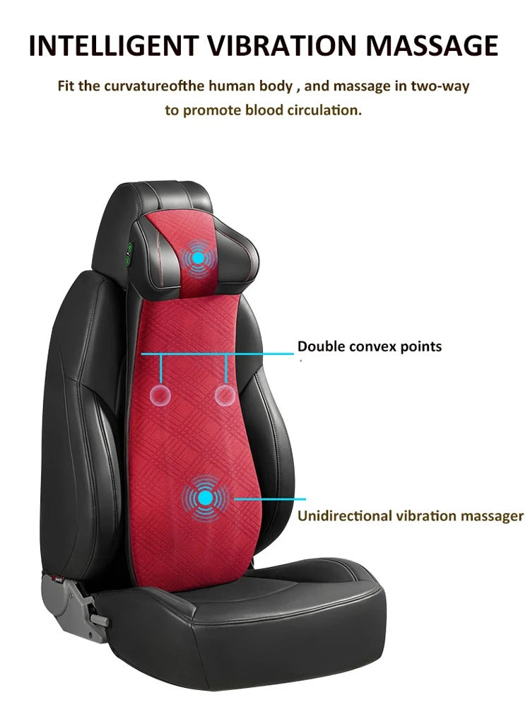 Memory Foam Car Neck Massage Pillow & Lumbar Support Cushion – Ergonomic Headrest for Travel and Auto Seat Comfort - Delicate Leather