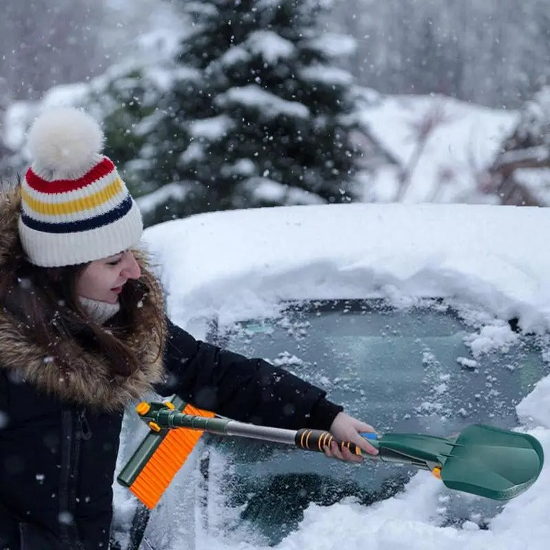 Foldable Snow Shovel and Ice Scraper – Portable Winter Tool for Snow Removal - Delicate Leather