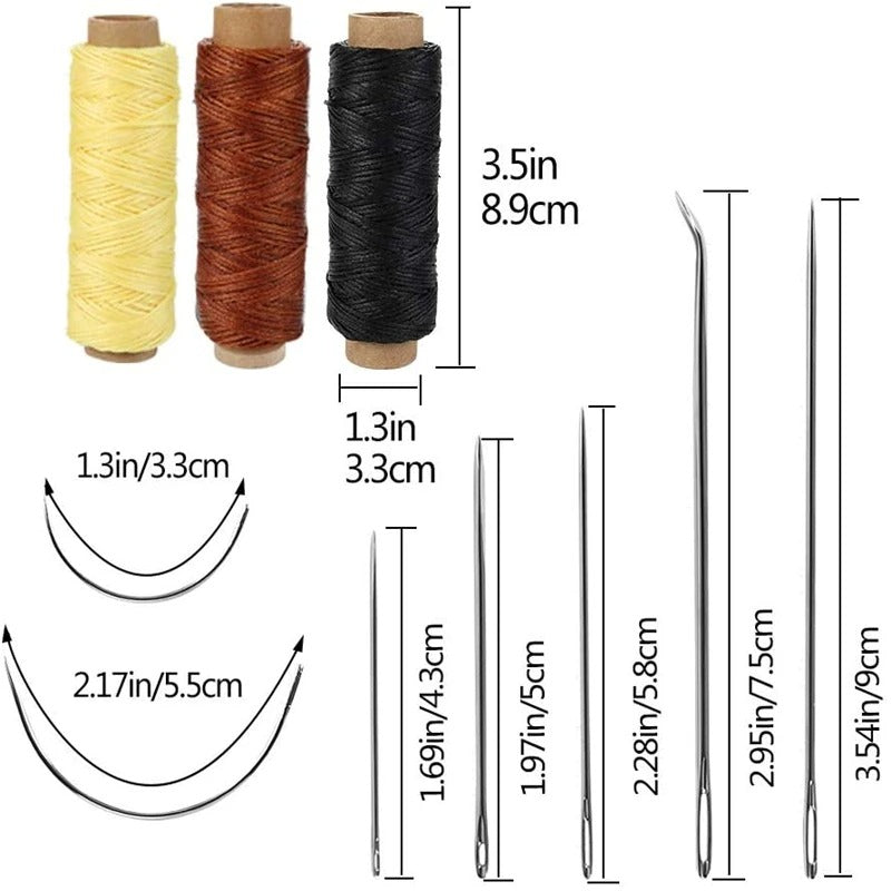 50-Piece Leather Craft Tools Kit – Complete Set for Sewing, Punching, Carving, and More - Delicate Leather