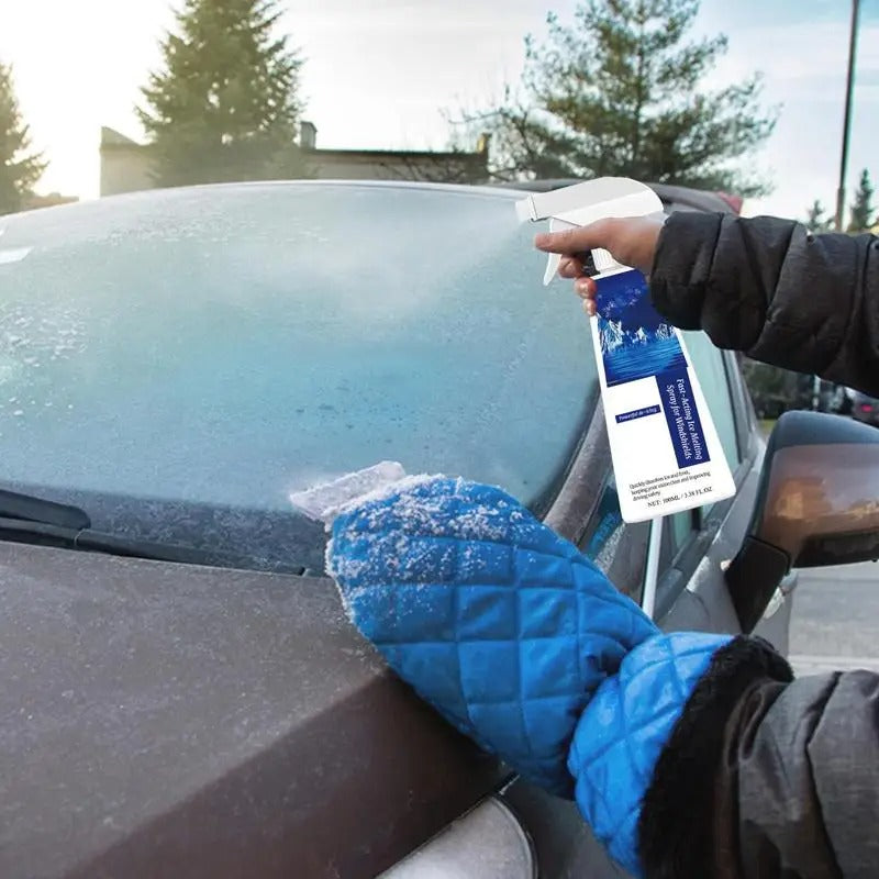 Car Windshield Deicer Spray – Anti-Frost Defrost Spray for Clear Visibility (100ml) - Delicate Leather