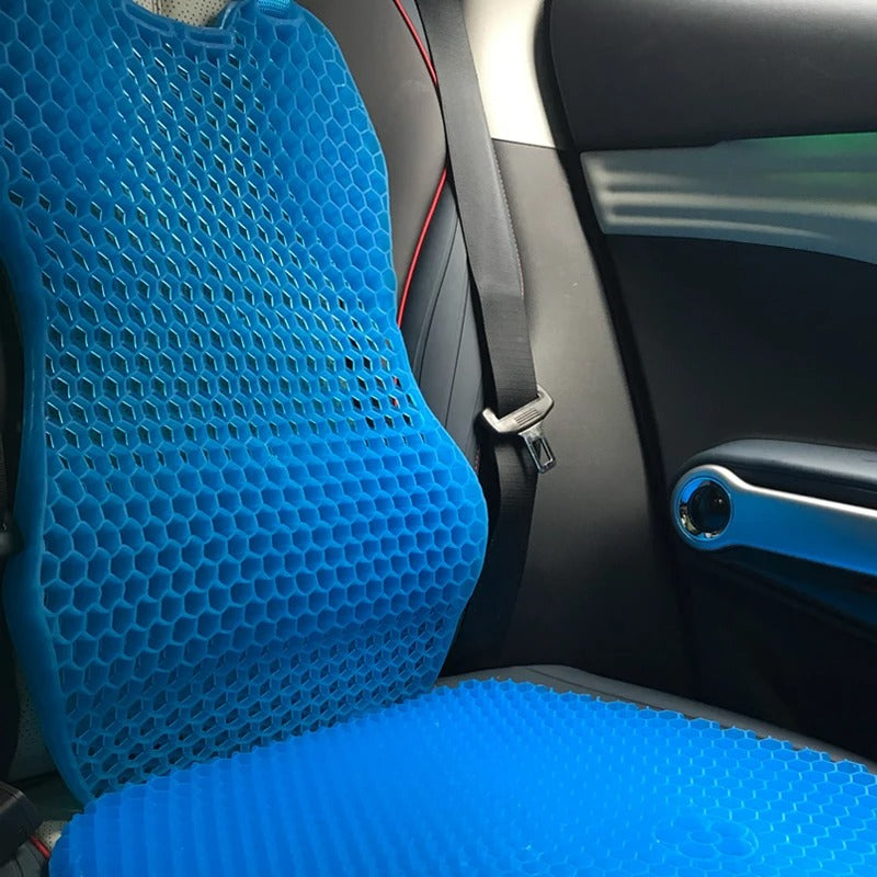 Gel Car Seat Cover – Pain Relief & Cooling Support for Universal Sedan, Office, and Home Chairs - Delicate Leather