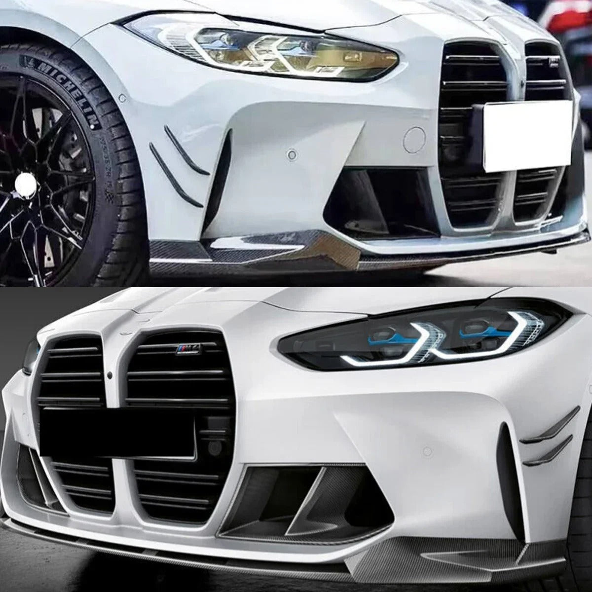 M Performance Style Front Bumper Lip Splitter for BMW G80 M3 & G82/G83 M4 (2021-2022) – Gloss Black - Delicate Leather