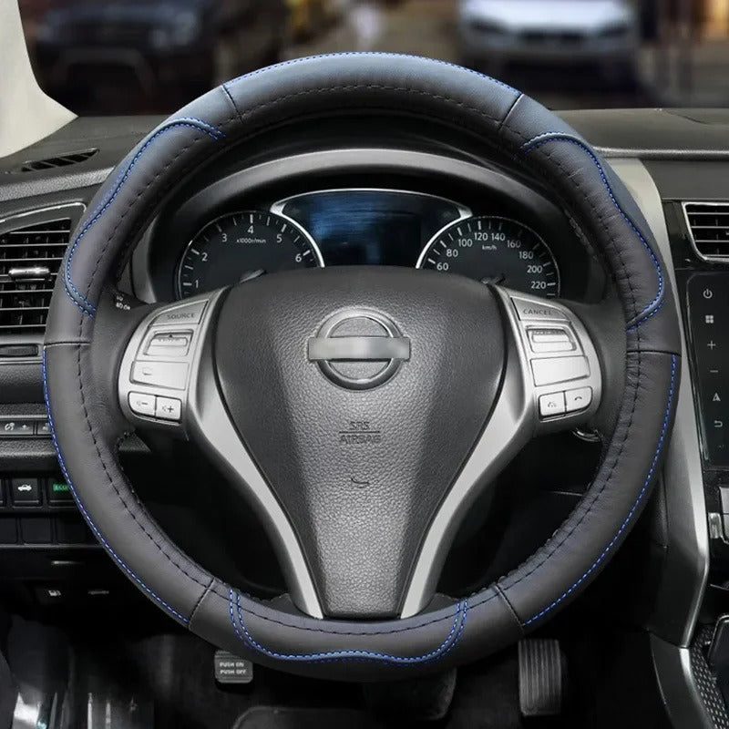 Leather Steering Wheel Cover for All Seasons – Anti-Slip Universal Car Steering Wheel Protector